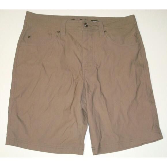 New Mens Prana Shorts 32 x 9 Short NWT Performance Casual Brion II Mud Brown UPF - Picture 1 of 5